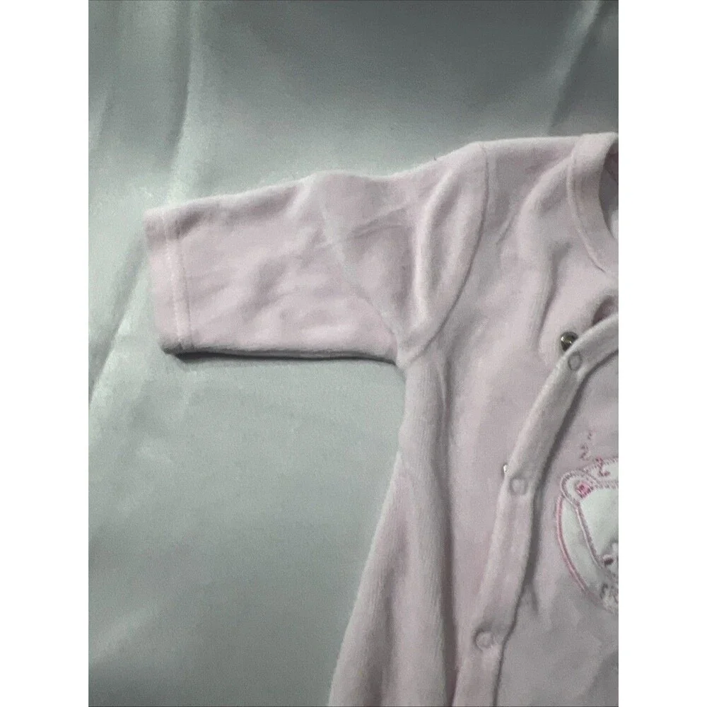 Vintage Pitter Patter Pink Baby Footed One Piece sz 0-3 Months - Picture 5 of 10